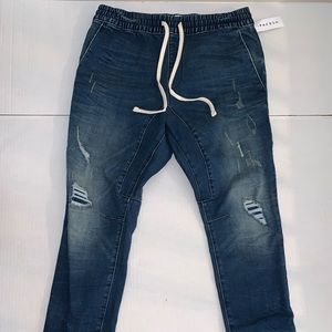 Pac Sun Dark Ribbed Skinny Jogger Pants